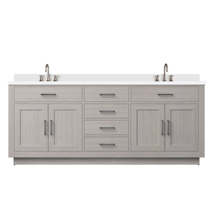 Abbey 80 in W x 22 in D White Oak Double Bath Vanity