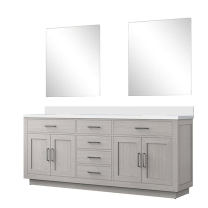 Abbey 80 in W x 22 in D White Oak Double Bath Vanity