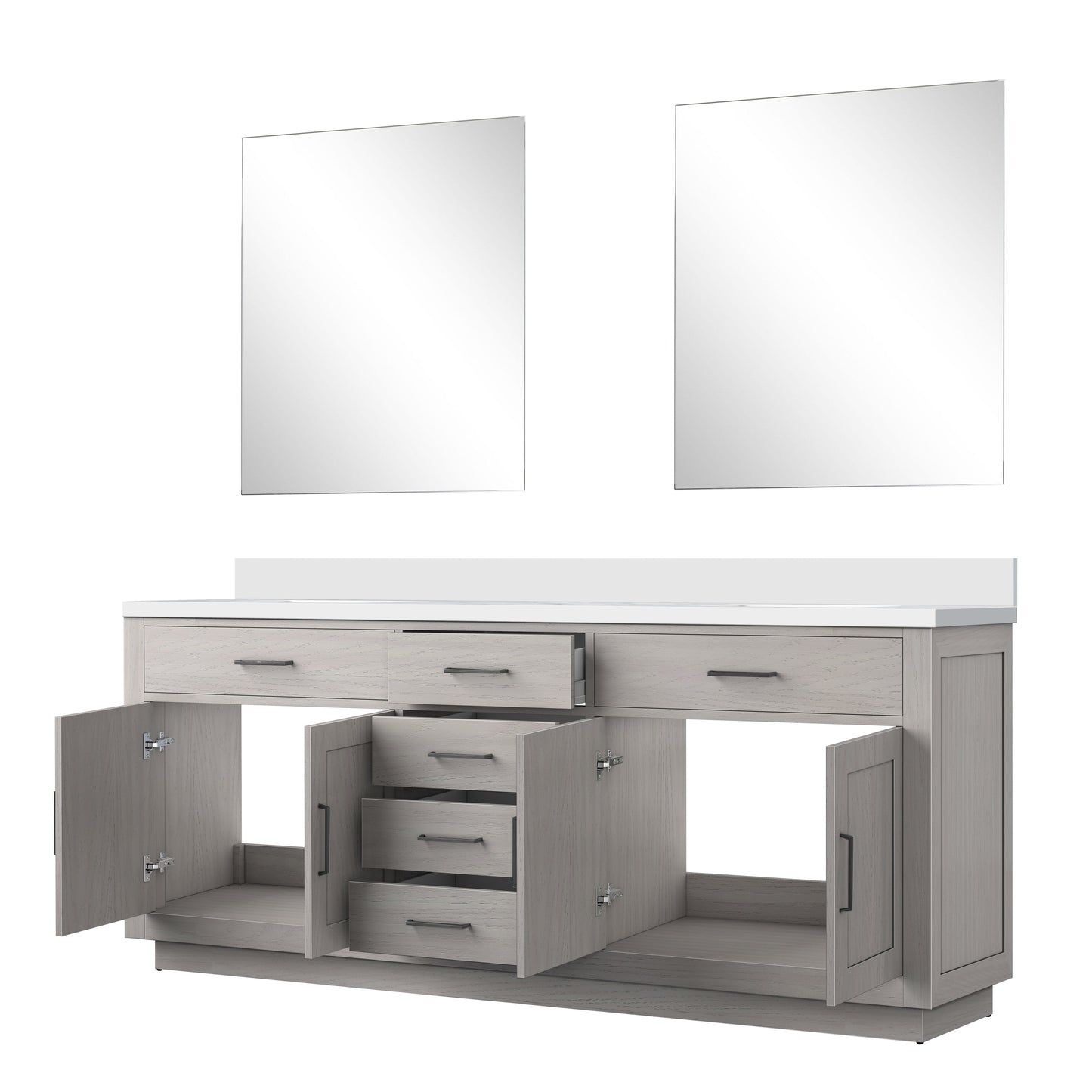 Abbey 80 in W x 22 in D White Oak Double Bath Vanity