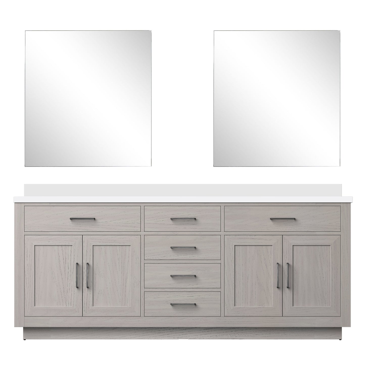 Abbey 80 in W x 22 in D White Oak Double Bath Vanity