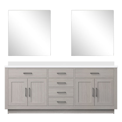 Abbey 80 in W x 22 in D White Oak Double Bath Vanity