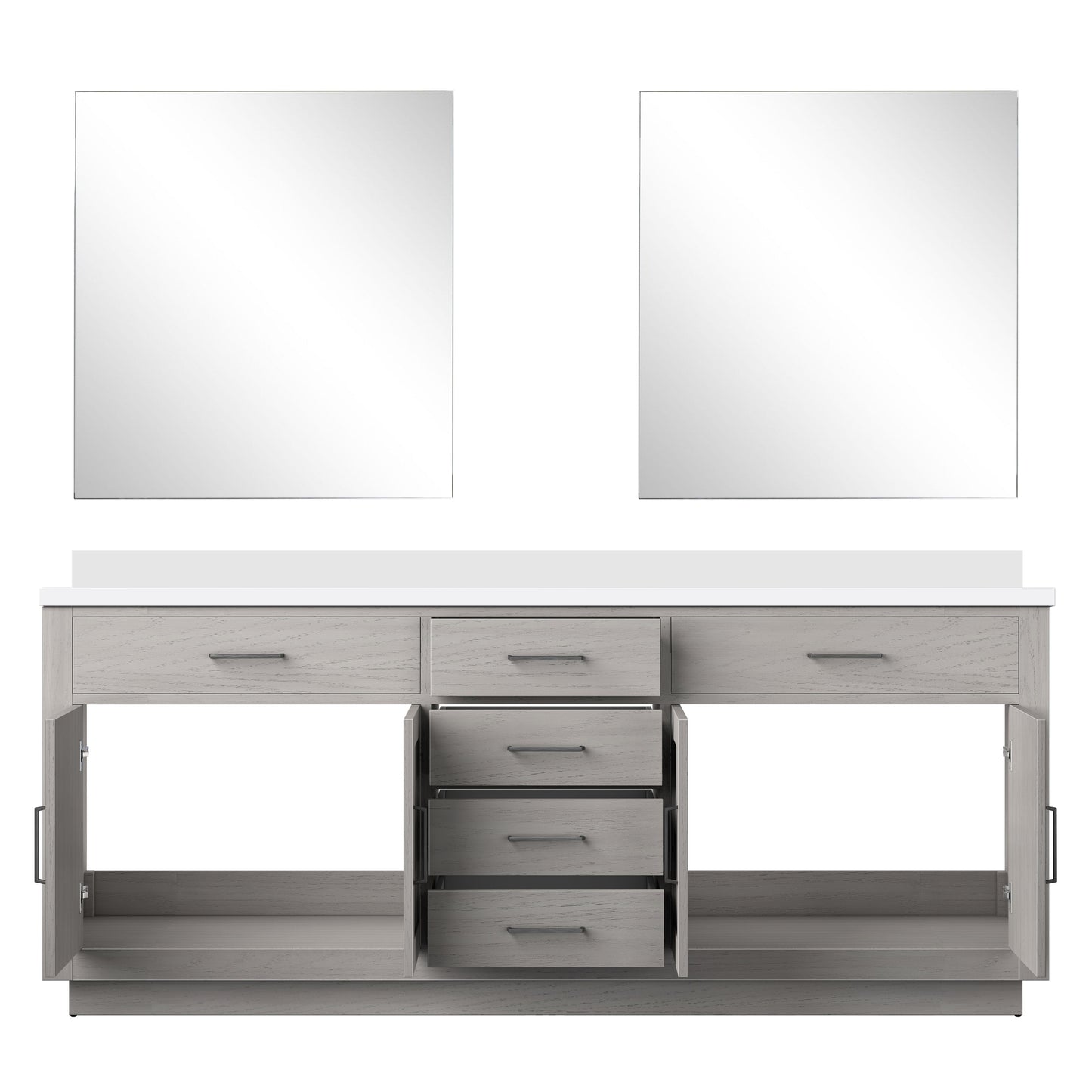 Abbey 80 in W x 22 in D White Oak Double Bath Vanity