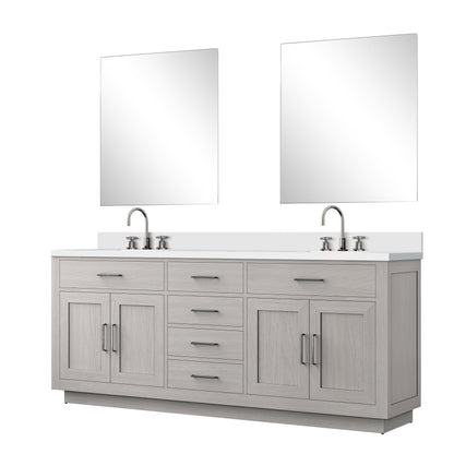 Abbey 80 in W x 22 in D White Oak Double Bath Vanity