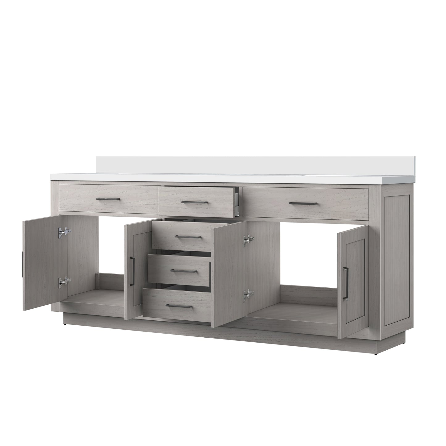 Abbey 80 in W x 22 in D White Oak Double Bath Vanity