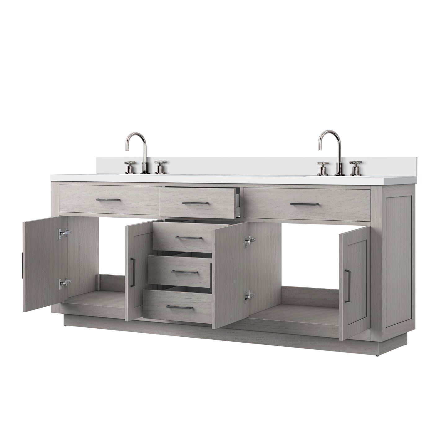 Abbey 80 in W x 22 in D White Oak Double Bath Vanity