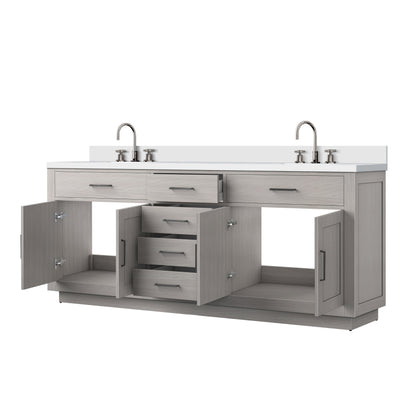 Abbey 80 in W x 22 in D White Oak Double Bath Vanity