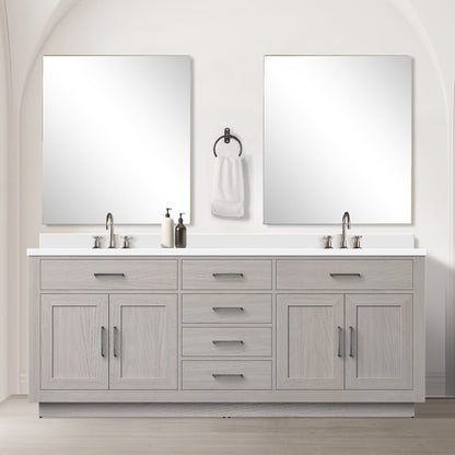 Abbey 80 in W x 22 in D White Oak Double Bath Vanity