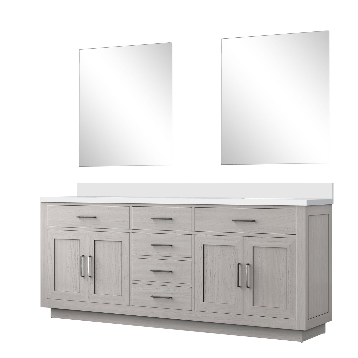 Abbey 80 in W x 22 in D White Oak Double Bath Vanity