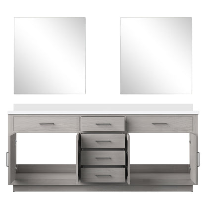 Abbey 80 in W x 22 in D White Oak Double Bath Vanity