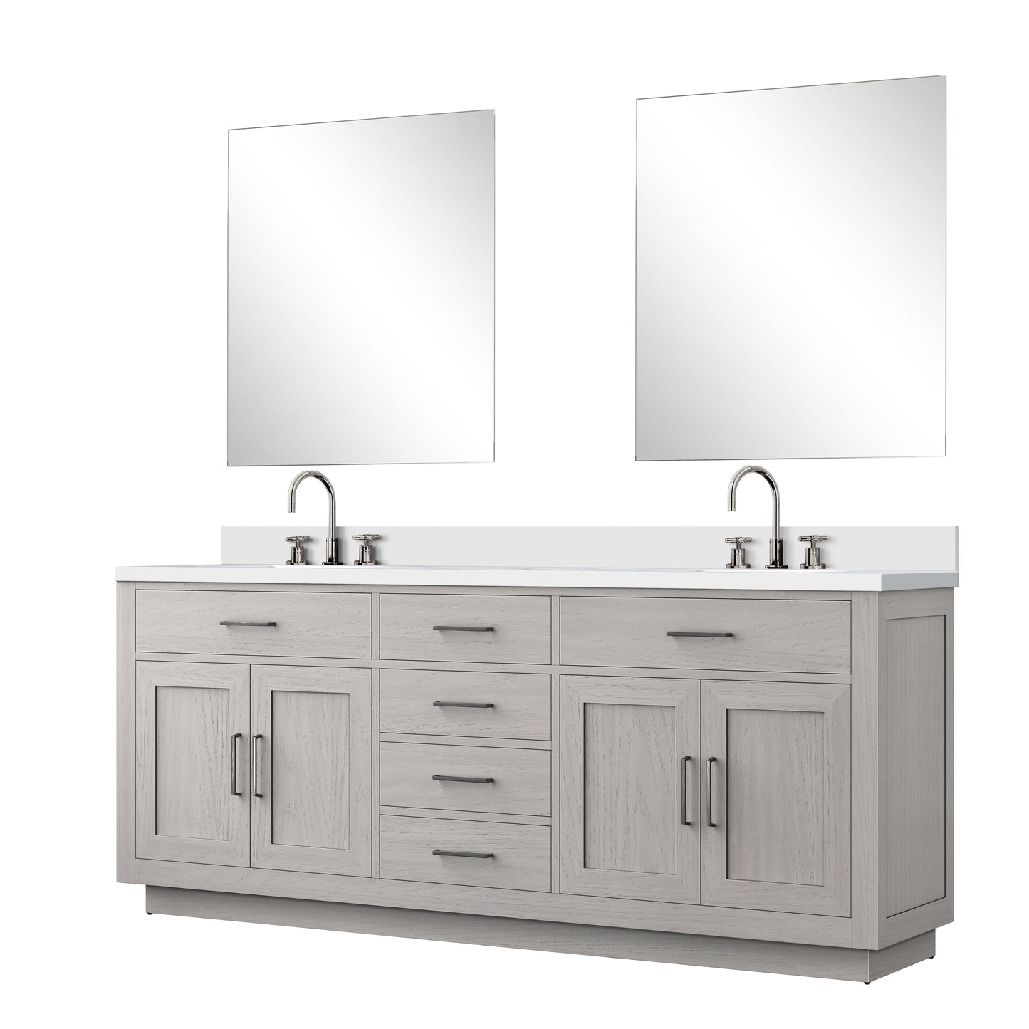Abbey 80 in W x 22 in D White Oak Double Bath Vanity