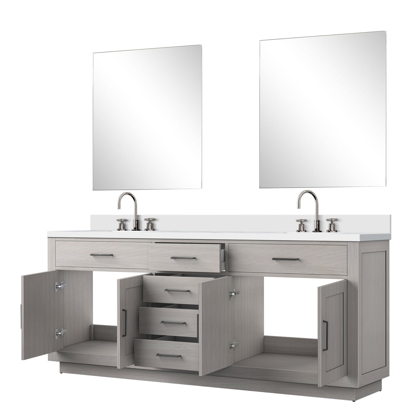 Abbey 80 in W x 22 in D White Oak Double Bath Vanity