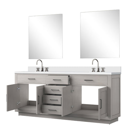 Abbey 80 in W x 22 in D White Oak Double Bath Vanity