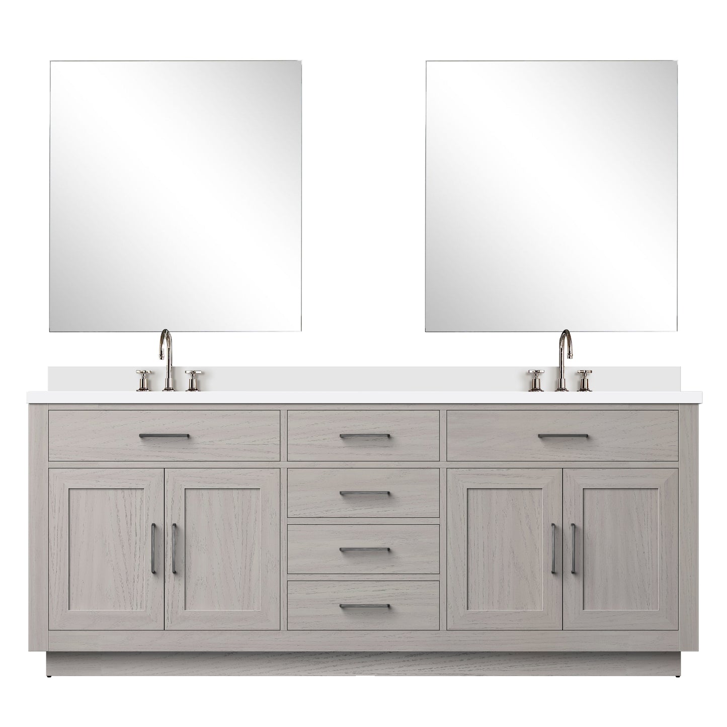 Abbey 80 in W x 22 in D White Oak Double Bath Vanity