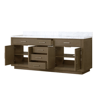 Abbey 80 in W x 22 in D Grey Oak Double Bath Vanity