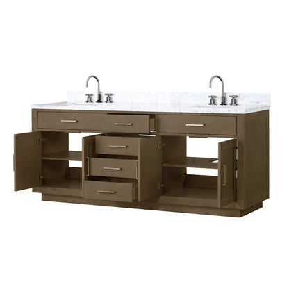 Abbey 80 in W x 22 in D Grey Oak Double Bath Vanity
