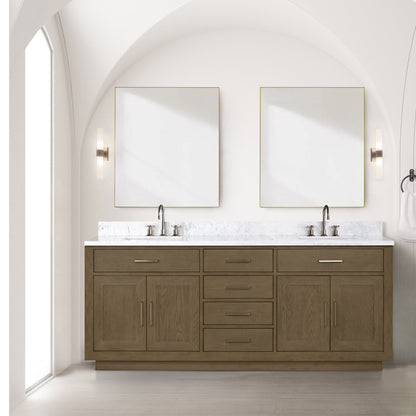 Abbey 80 in W x 22 in D Grey Oak Double Bath Vanity