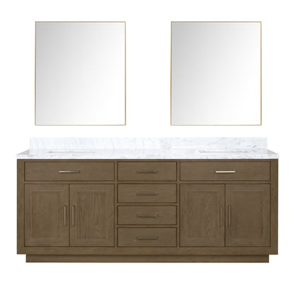 Abbey 80 in W x 22 in D Grey Oak Double Bath Vanity