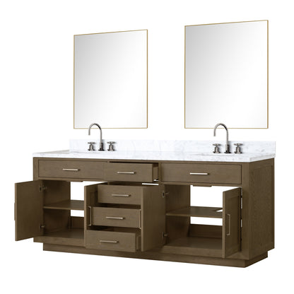 Abbey 80 in W x 22 in D Grey Oak Double Bath Vanity