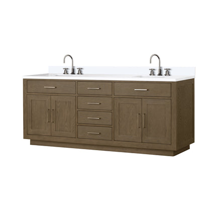 Abbey 80 in W x 22 in D Grey Oak Double Bath Vanity