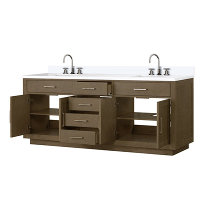 Abbey 80 in W x 22 in D Grey Oak Double Bath Vanity