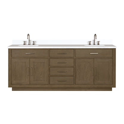 Abbey 80 in W x 22 in D Grey Oak Double Bath Vanity