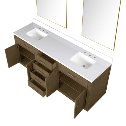 Abbey 80 in W x 22 in D Grey Oak Double Bath Vanity