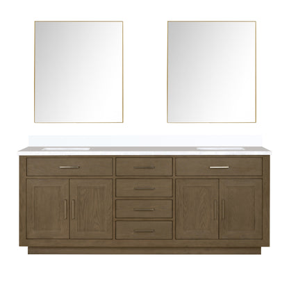 Abbey 80 in W x 22 in D Grey Oak Double Bath Vanity