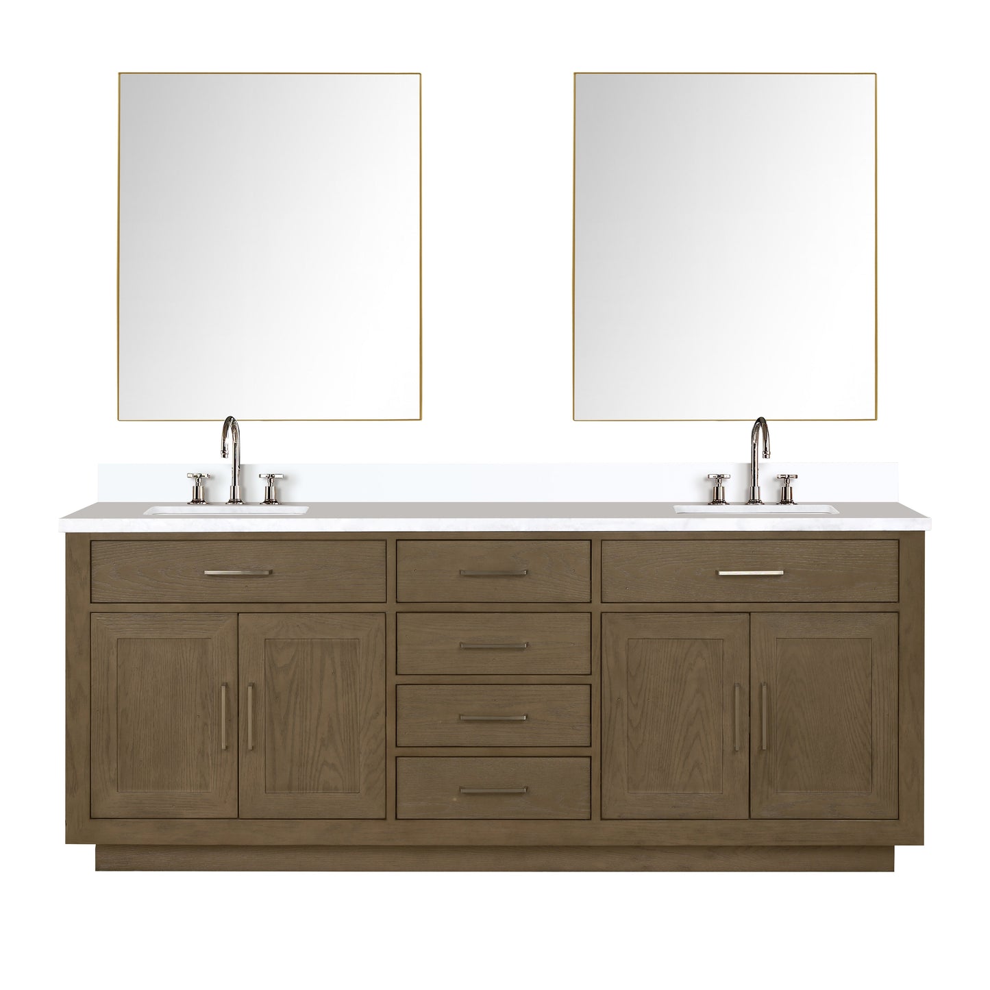 Abbey 80 in W x 22 in D Grey Oak Double Bath Vanity