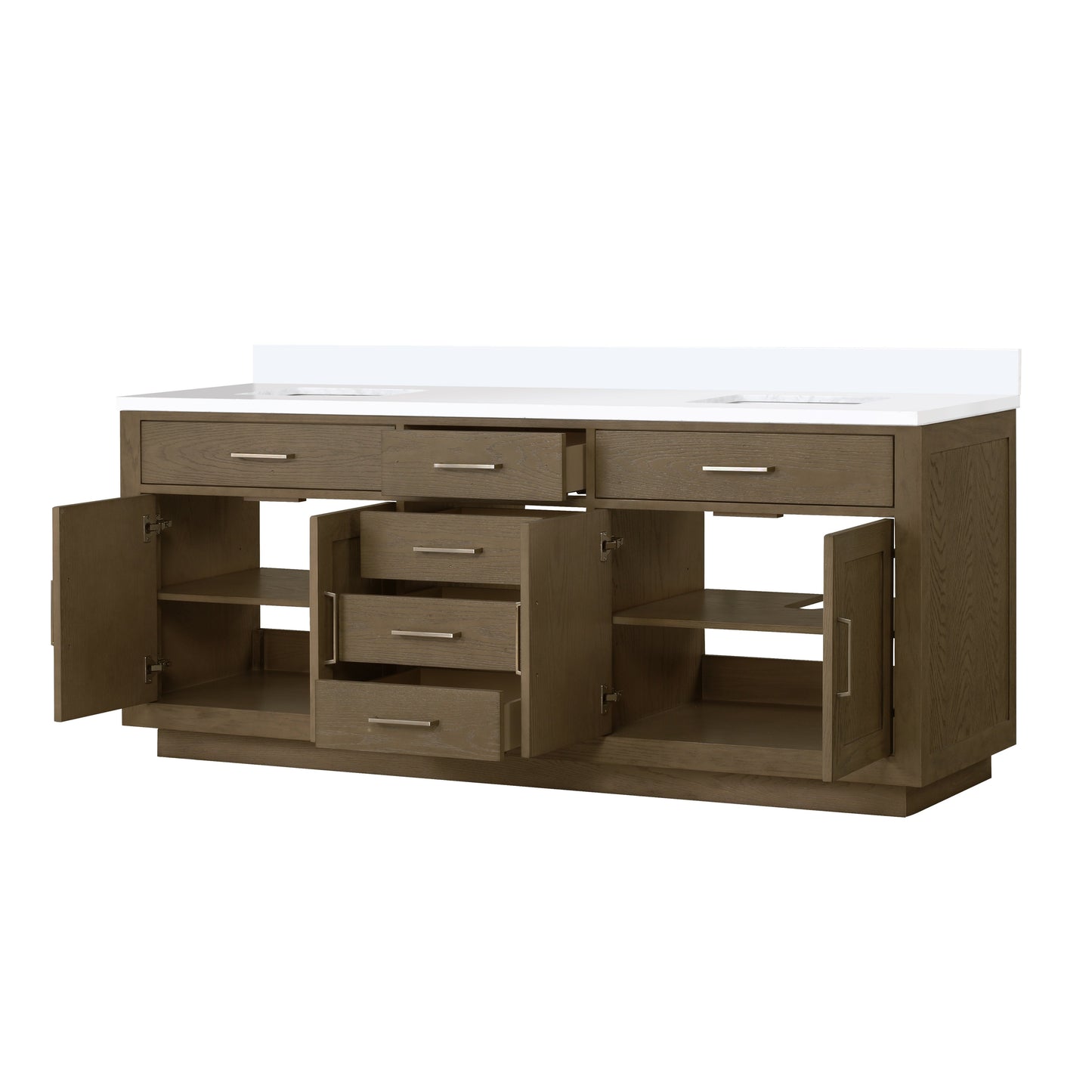Abbey 80 in W x 22 in D Grey Oak Double Bath Vanity