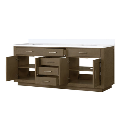 Abbey 80 in W x 22 in D Grey Oak Double Bath Vanity