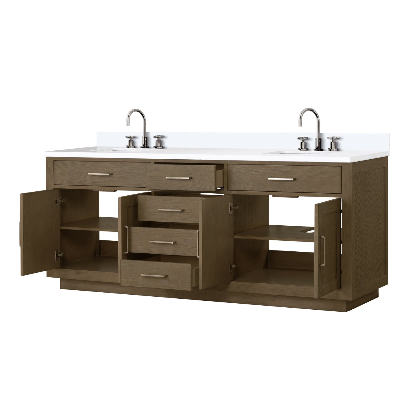 Abbey 80 in W x 22 in D Grey Oak Double Bath Vanity