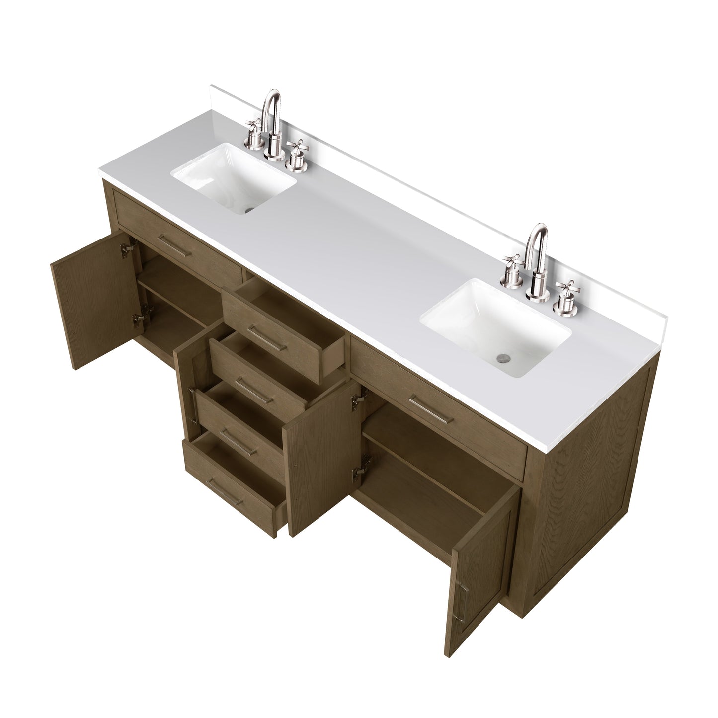 Abbey 80 in W x 22 in D Grey Oak Double Bath Vanity