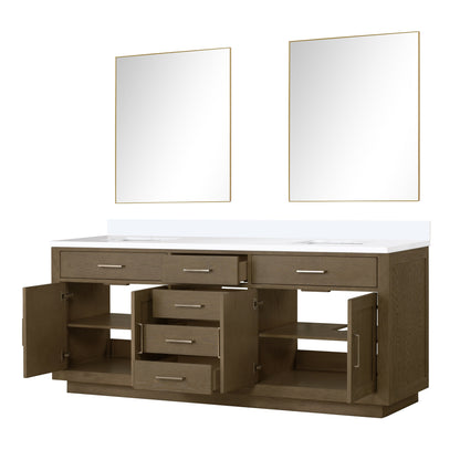Abbey 80 in W x 22 in D Grey Oak Double Bath Vanity