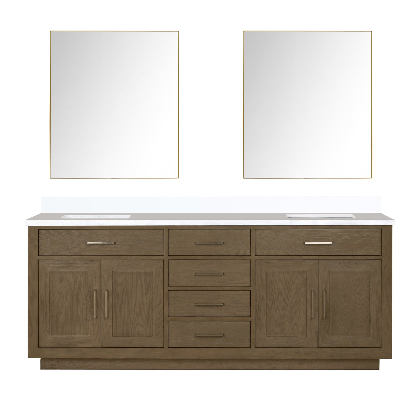 Abbey 80 in W x 22 in D Grey Oak Double Bath Vanity