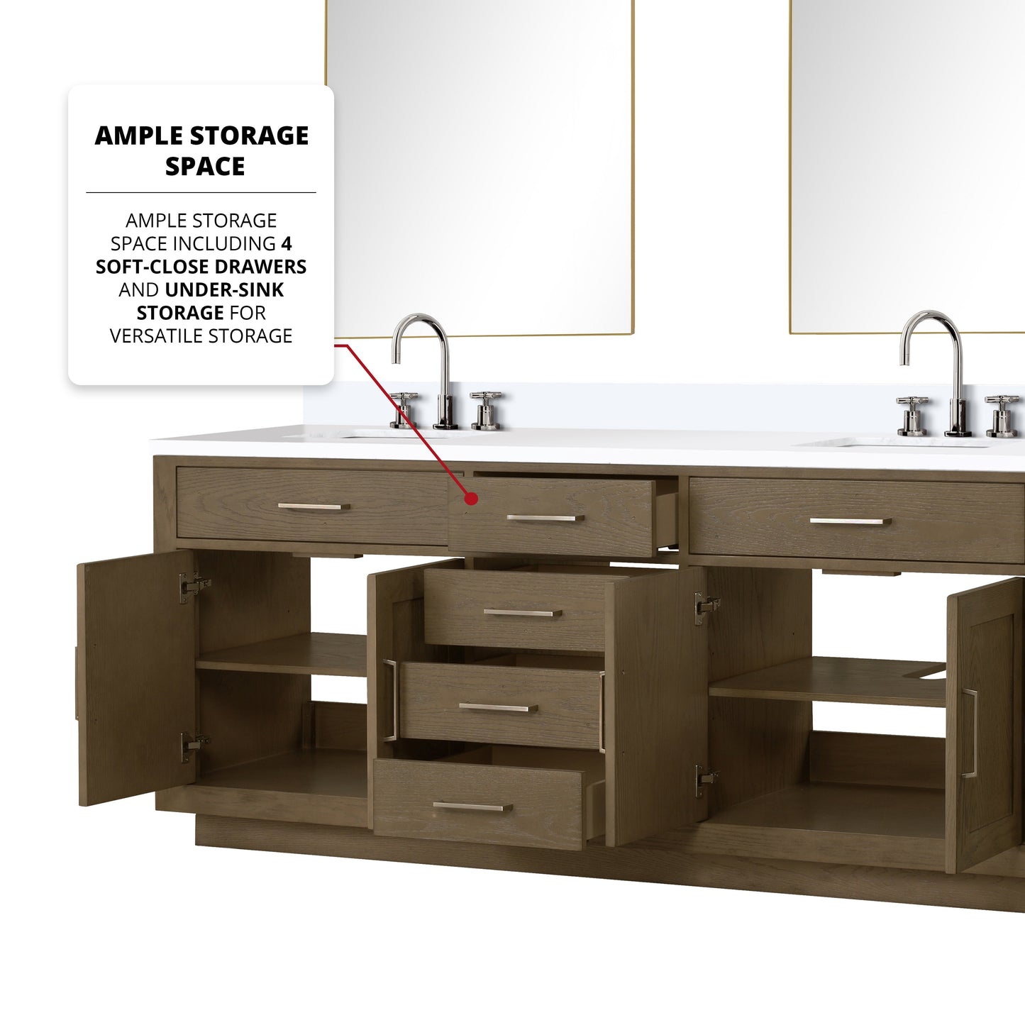 Abbey 80 in W x 22 in D Grey Oak Double Bath Vanity