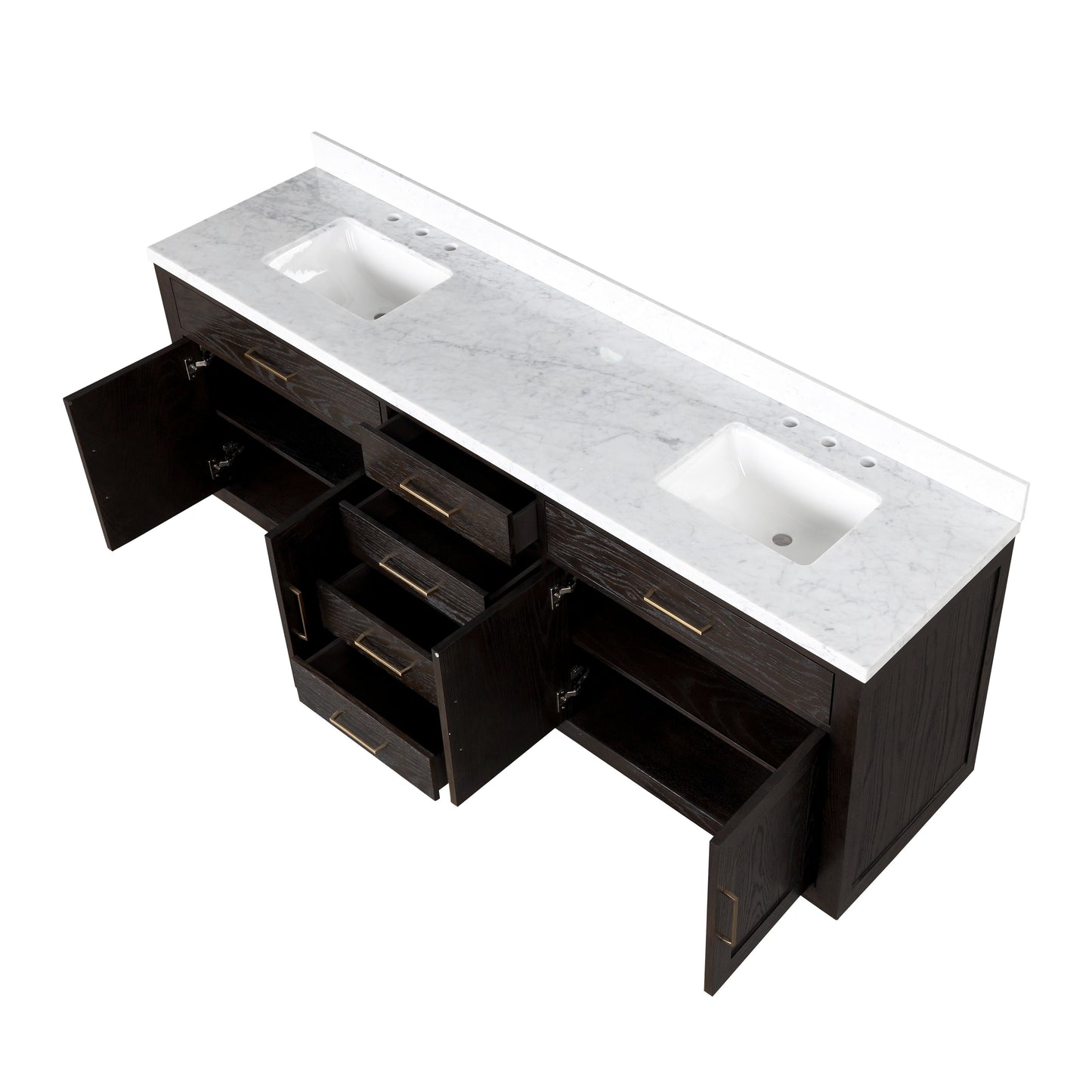 Abbey 84 in W x 22 in D Black Oak Double Bath Vanity