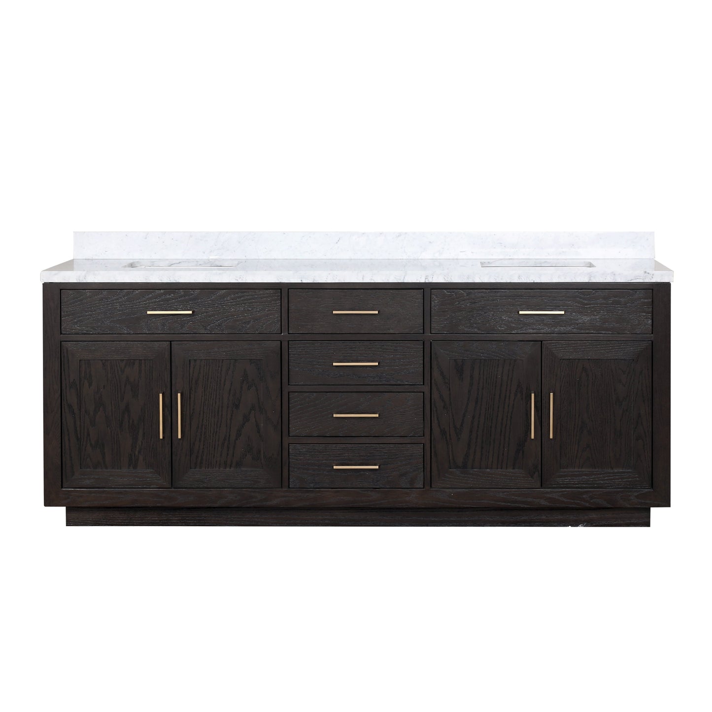 Abbey 84 in W x 22 in D Black Oak Double Bath Vanity