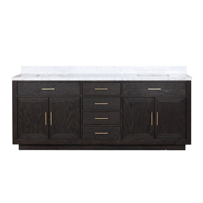 Abbey 84 in W x 22 in D Black Oak Double Bath Vanity