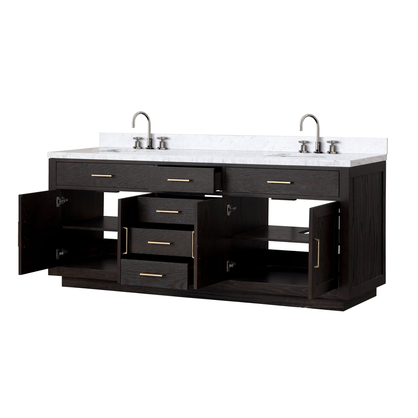 Abbey 84 in W x 22 in D Black Oak Double Bath Vanity