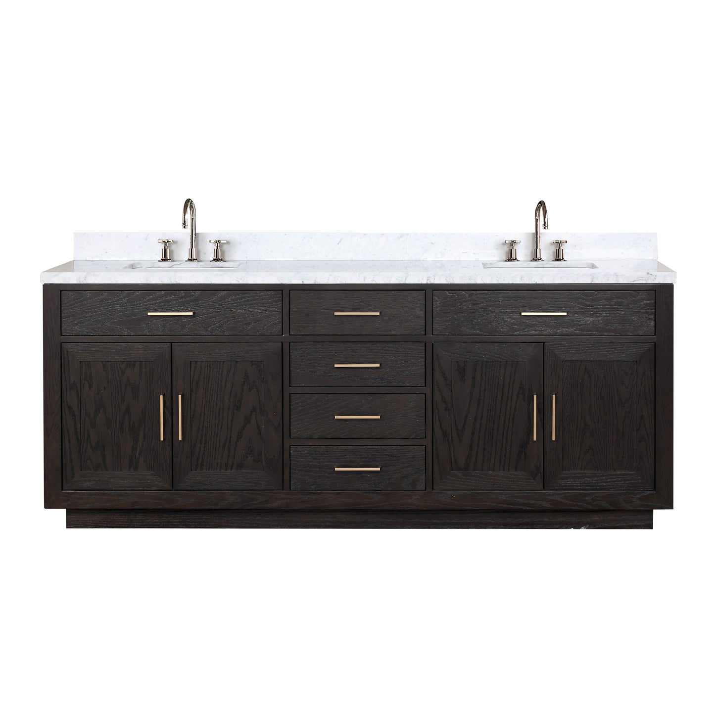 Abbey 84 in W x 22 in D Black Oak Double Bath Vanity