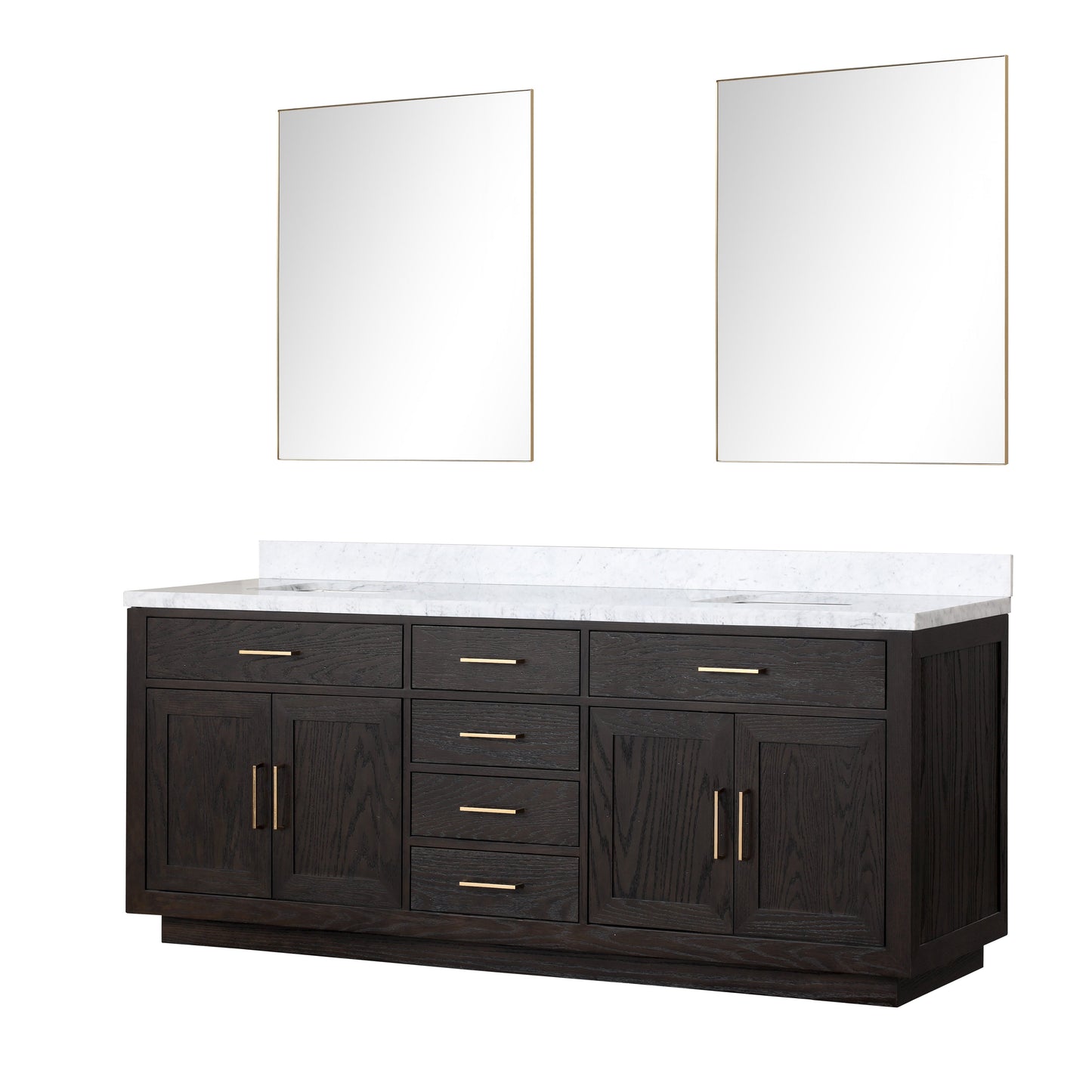 Abbey 84 in W x 22 in D Black Oak Double Bath Vanity