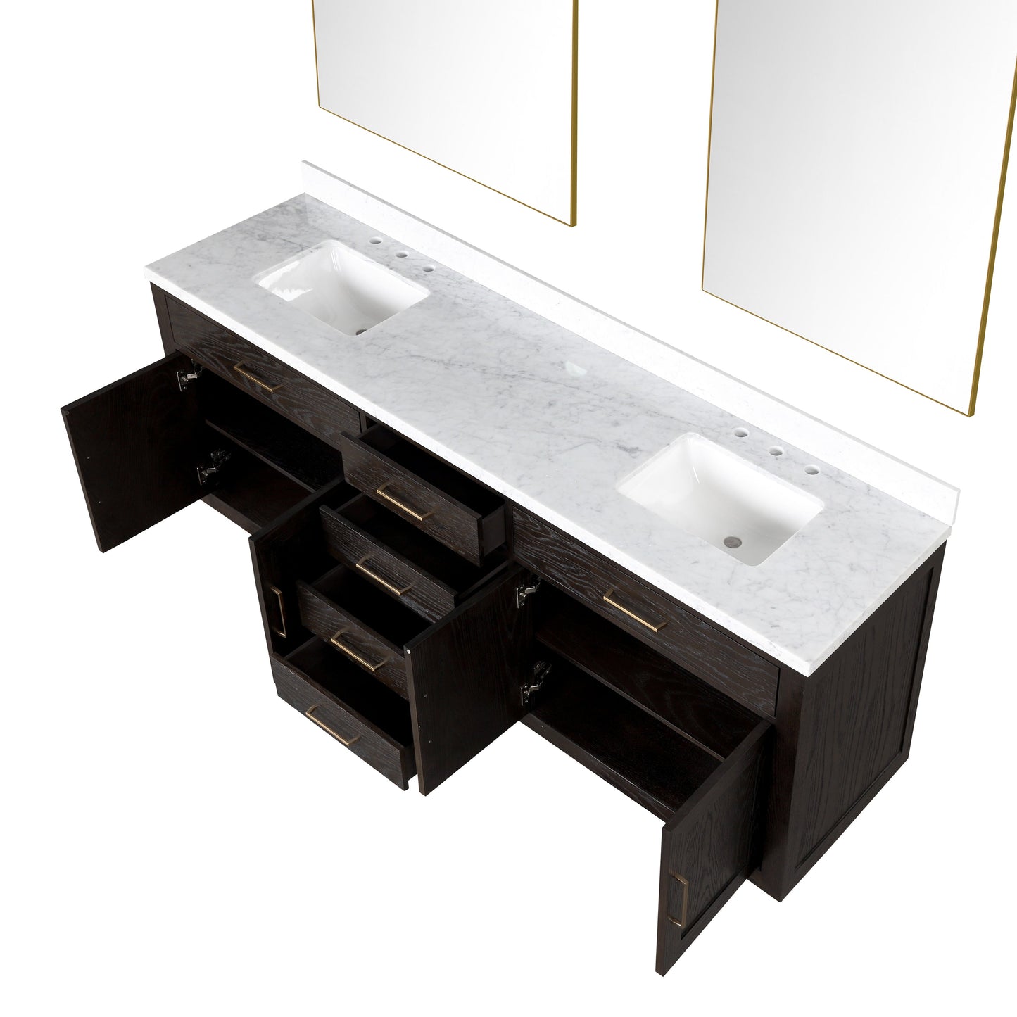 Abbey 84 in W x 22 in D Black Oak Double Bath Vanity