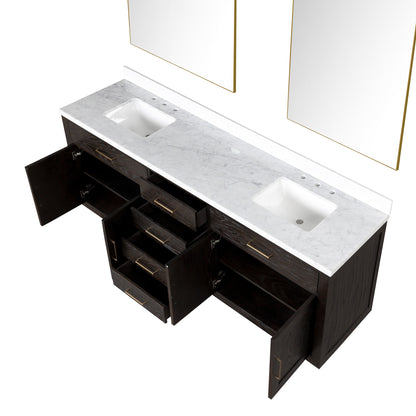 Abbey 84 in W x 22 in D Black Oak Double Bath Vanity