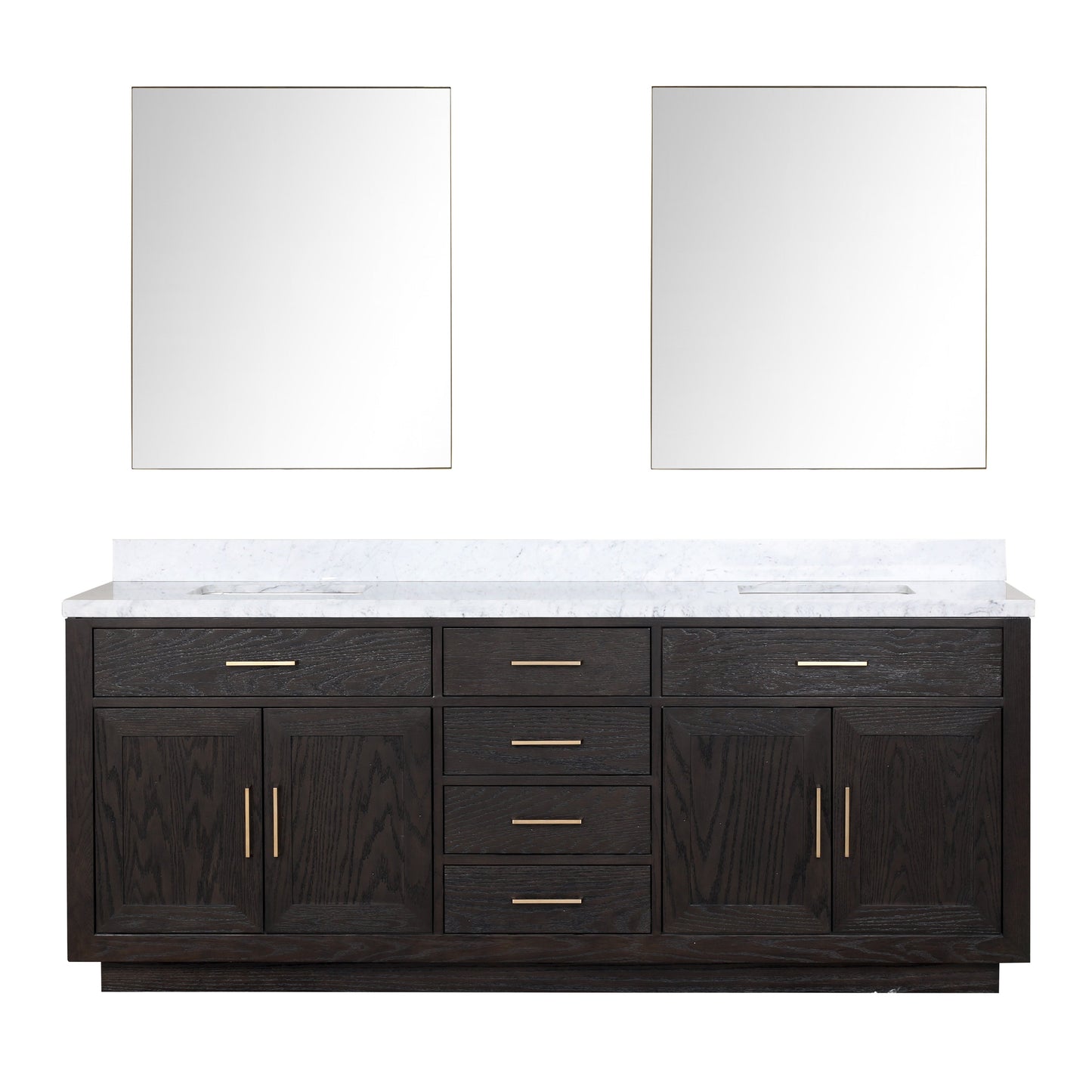 Abbey 84 in W x 22 in D Black Oak Double Bath Vanity