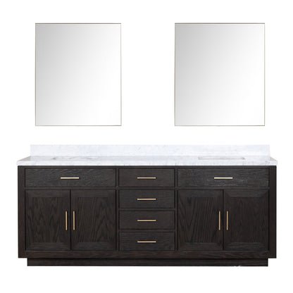 Abbey 84 in W x 22 in D Black Oak Double Bath Vanity