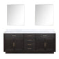 Abbey 84 in W x 22 in D Black Oak Double Bath Vanity