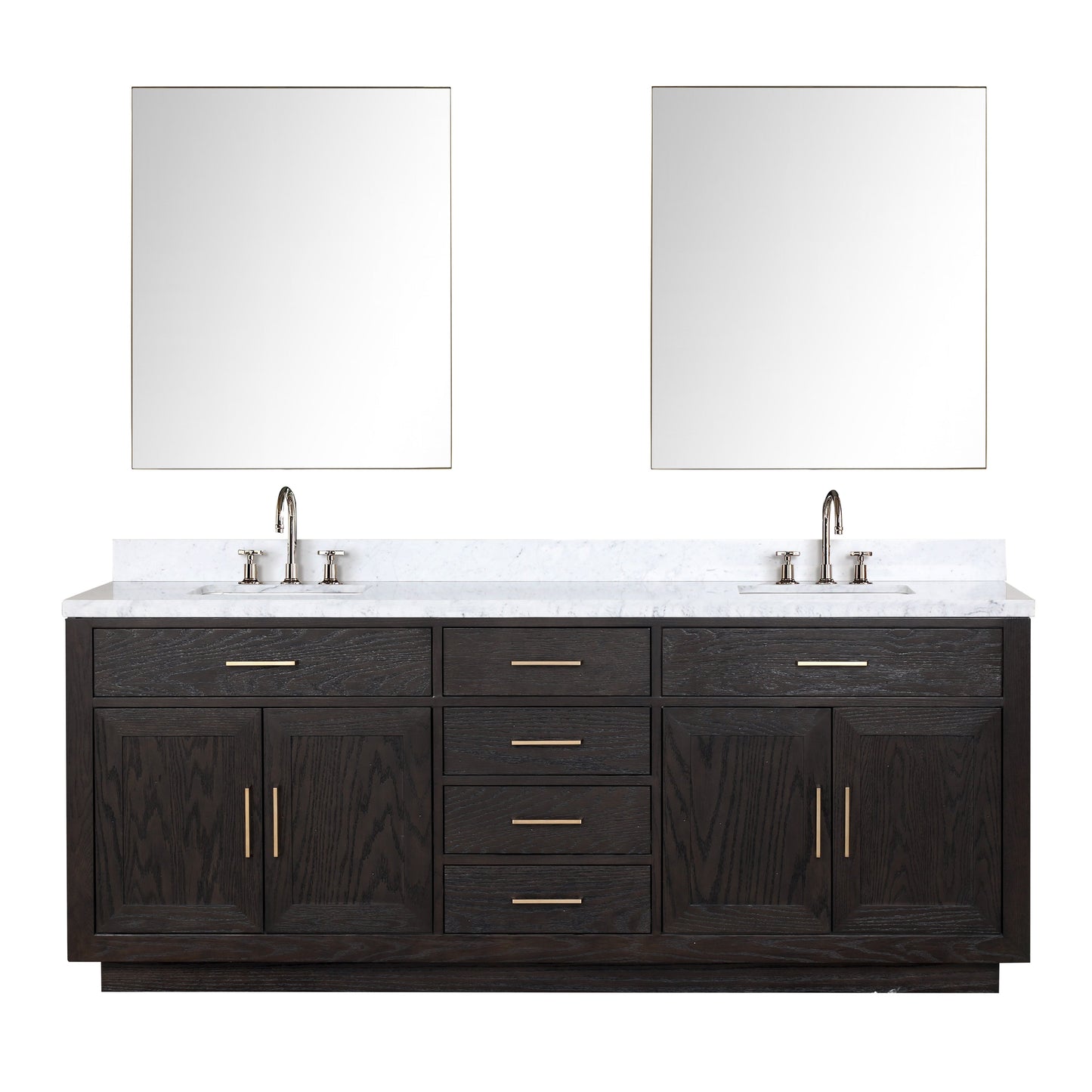 Abbey 84 in W x 22 in D Black Oak Double Bath Vanity