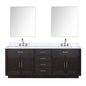 Abbey 84 in W x 22 in D Black Oak Double Bath Vanity