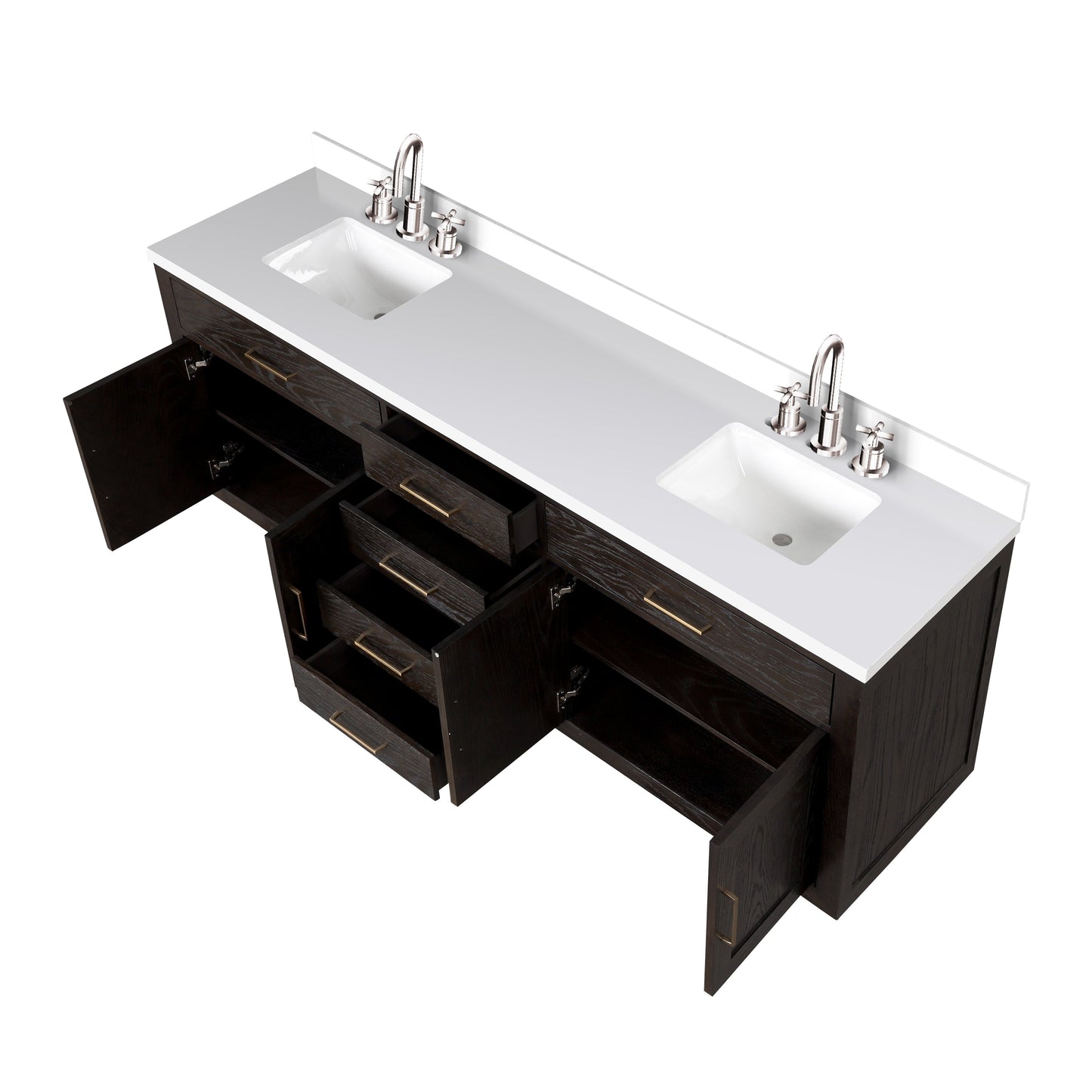 Abbey 84 in W x 22 in D Black Oak Double Bath Vanity