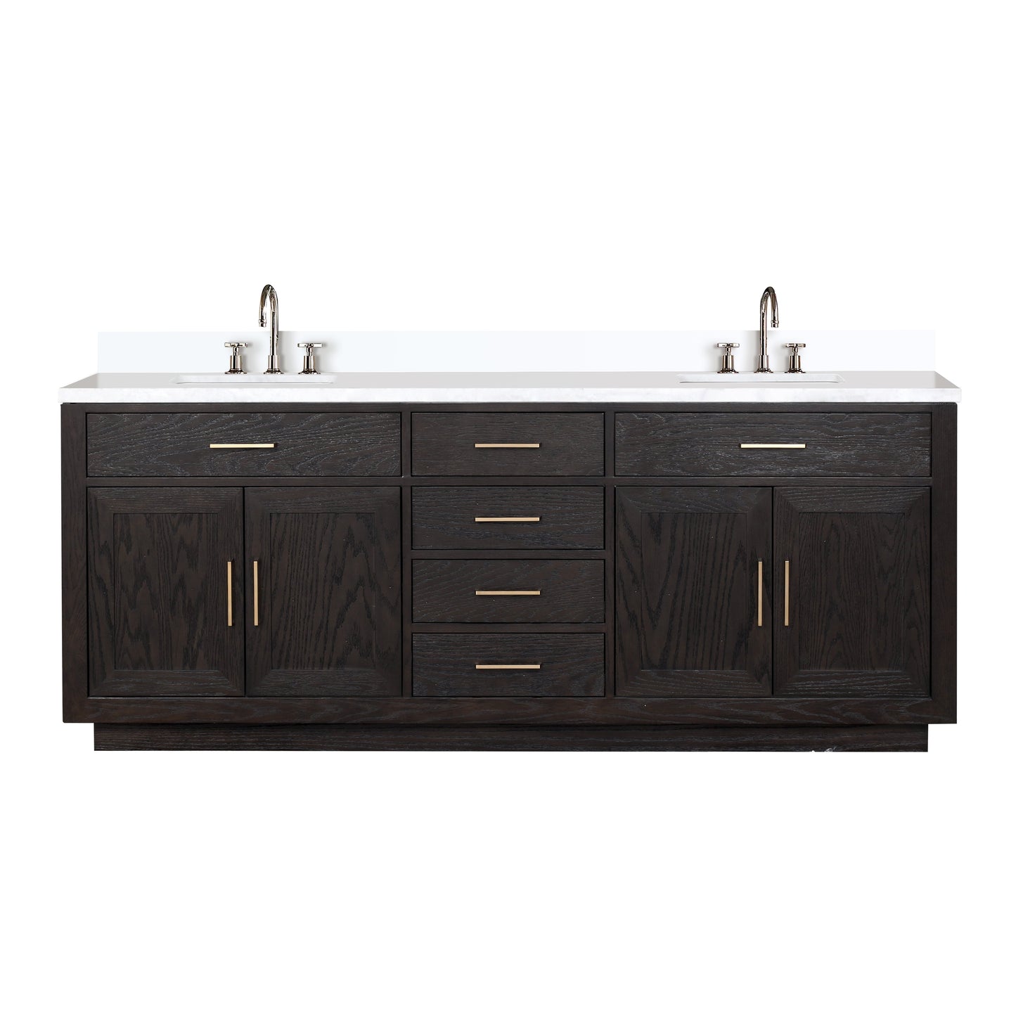 Abbey 84 in W x 22 in D Black Oak Double Bath Vanity